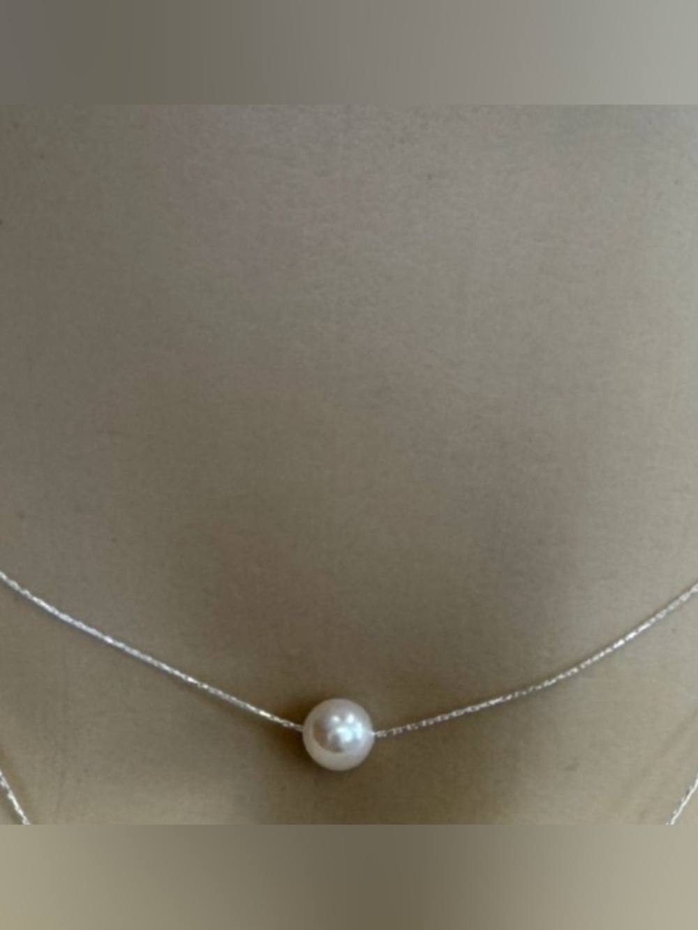 925Sterling Silver  Pearl Necklace Choker 14" with 2" extender chain (up to 16")
